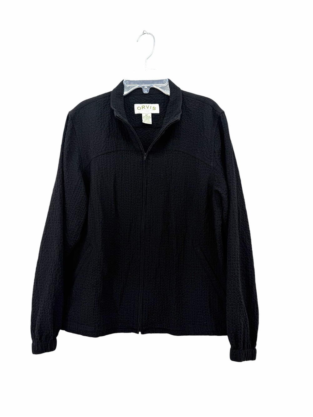 Orvis Black Textured Zip-Up Lightweight Jacket